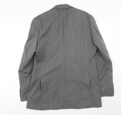 SCOTT Mens Grey Striped Wool Jacket Suit Jacket Size 40 Regular