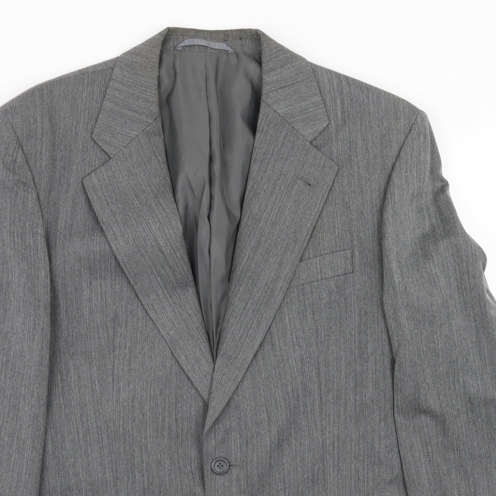 SCOTT Mens Grey Striped Wool Jacket Suit Jacket Size 40 Regular