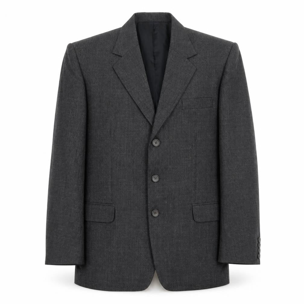 n.u.k Mens Grey Check Polyester Jacket Suit Jacket Size 36 Regular