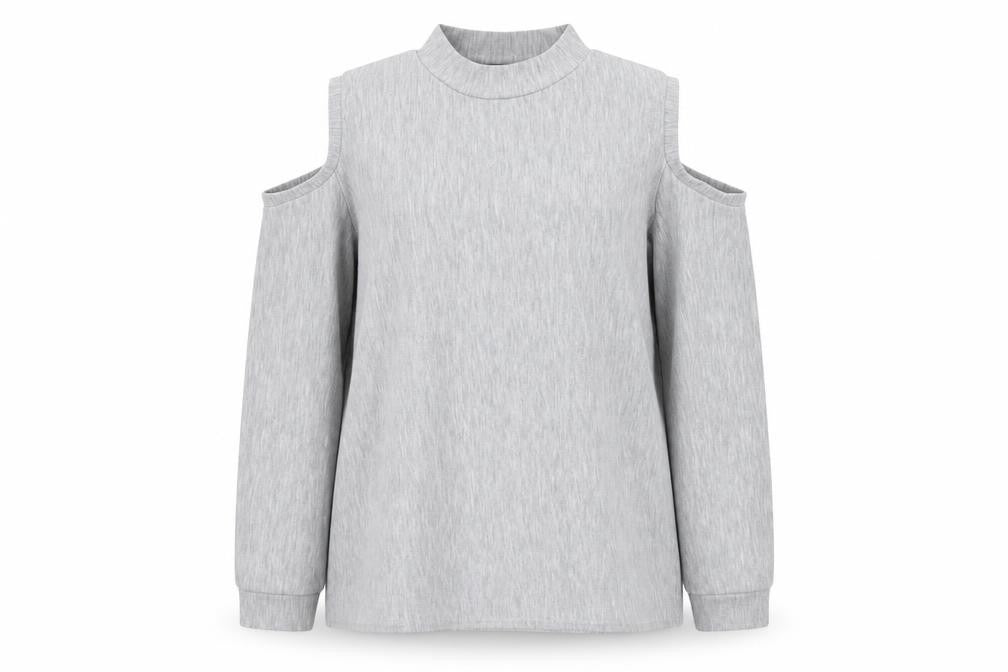 Very Womens Grey Polyester Pullover Sweatshirt Size 12 - Cold Shoulder