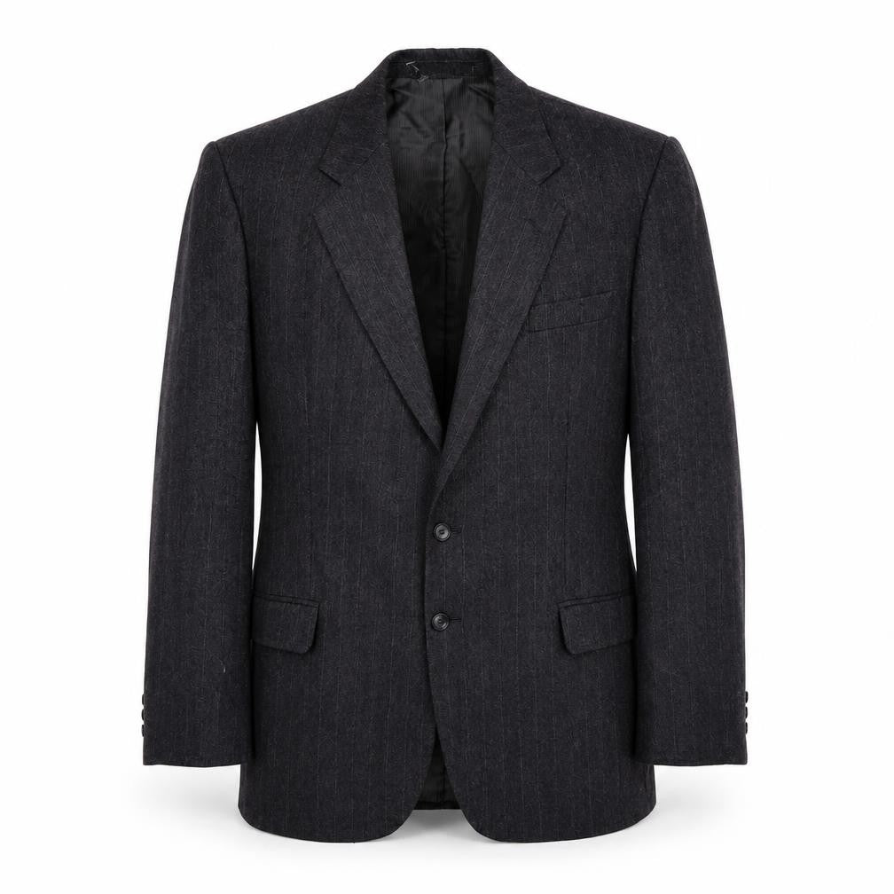 Marks & Spencer Mens Grey Striped Wool Jacket Suit Jacket Size 42 Regular
