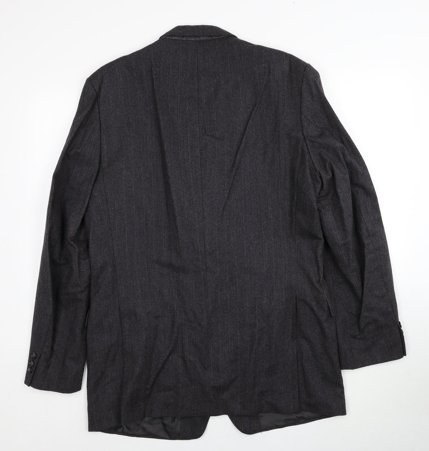 Marks and Spencer Mens Grey Striped Wool Jacket Suit Jacket Size 42 Regular