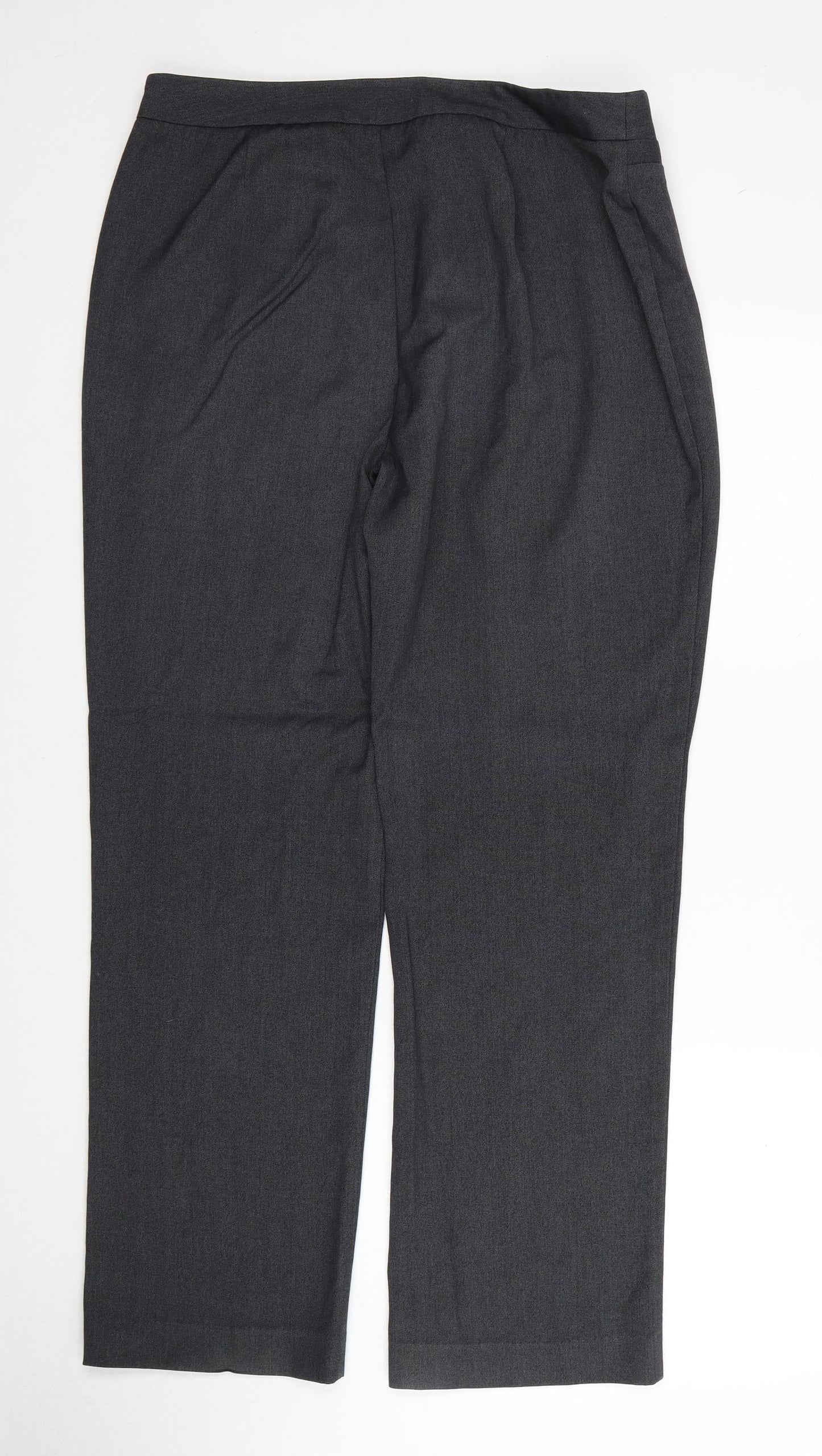 Papaya Womens Grey Polyester Trousers Size 14 Regular Zip