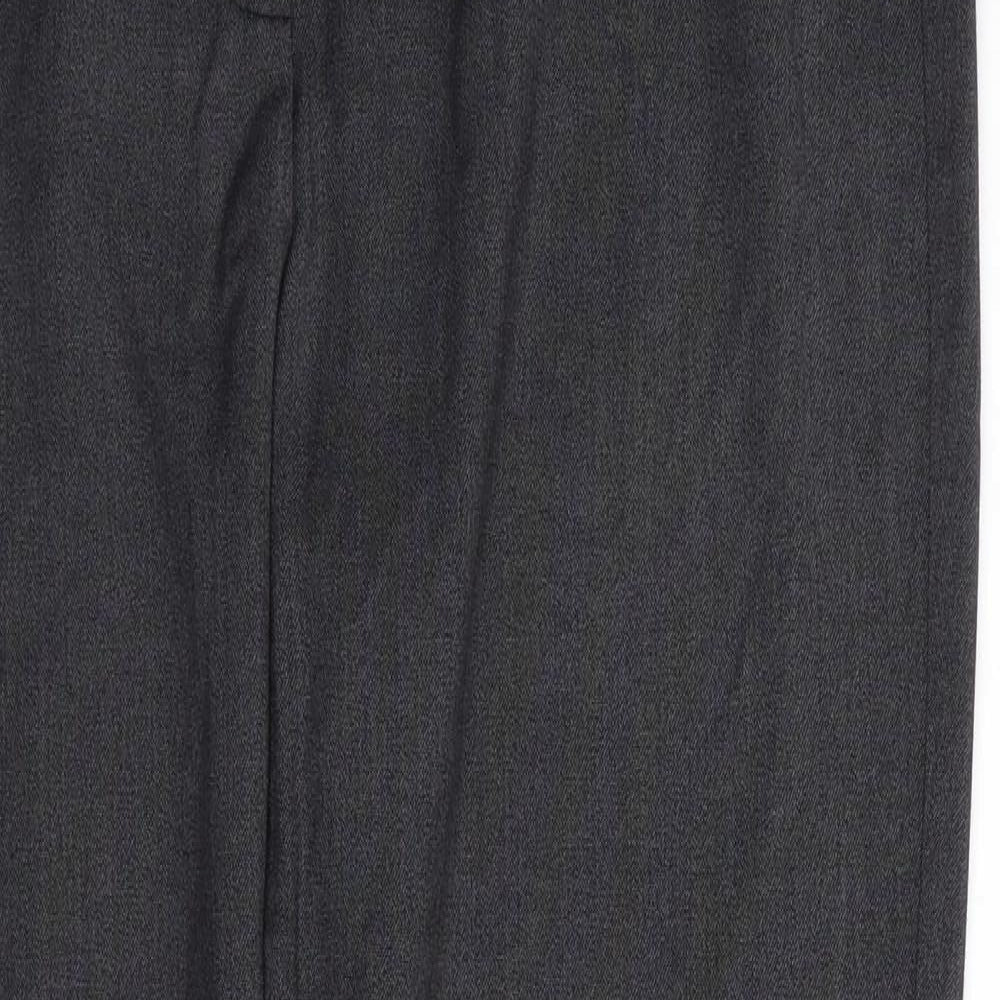 Papaya Womens Grey Polyester Trousers Size 14 Regular Zip