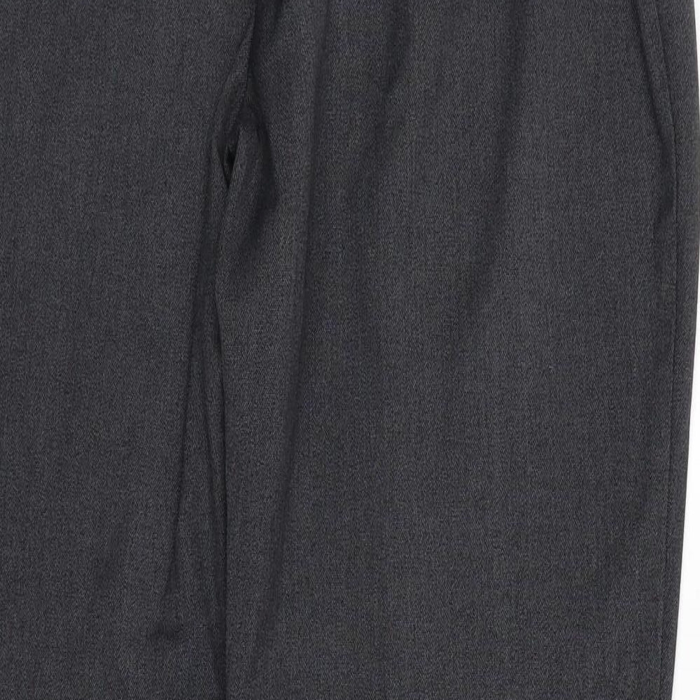 Papaya Womens Grey Polyester Trousers Size 14 Regular Zip