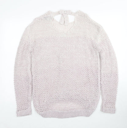 Dorothy Perkins Womens Pink Round Neck Acrylic Pullover Jumper Size 14