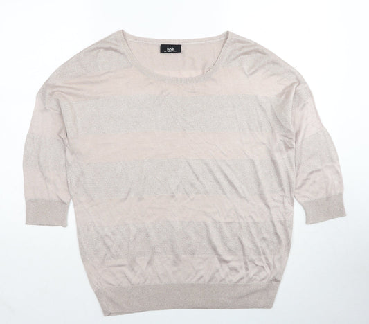 Wallis Womens Pink Round Neck Viscose Pullover Jumper Size L
