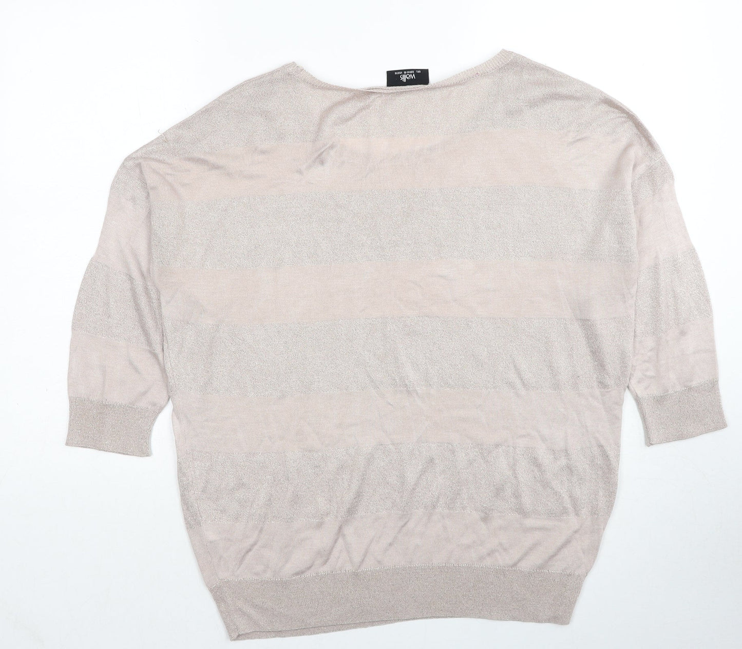 Wallis Womens Pink Round Neck Viscose Pullover Jumper Size L