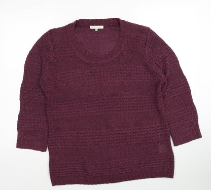 Lakeland Womens Purple Round Neck Acrylic Pullover Jumper Size 16