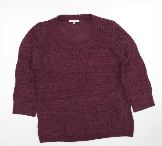 Lakeland Womens Purple Round Neck Acrylic Pullover Jumper Size 16