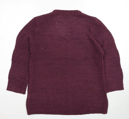 Lakeland Womens Purple Round Neck Acrylic Pullover Jumper Size 16