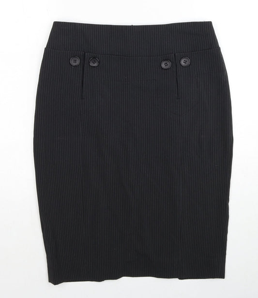 MK One Womens Grey Striped Polyester Straight & Pencil Skirt Size 8 Zip