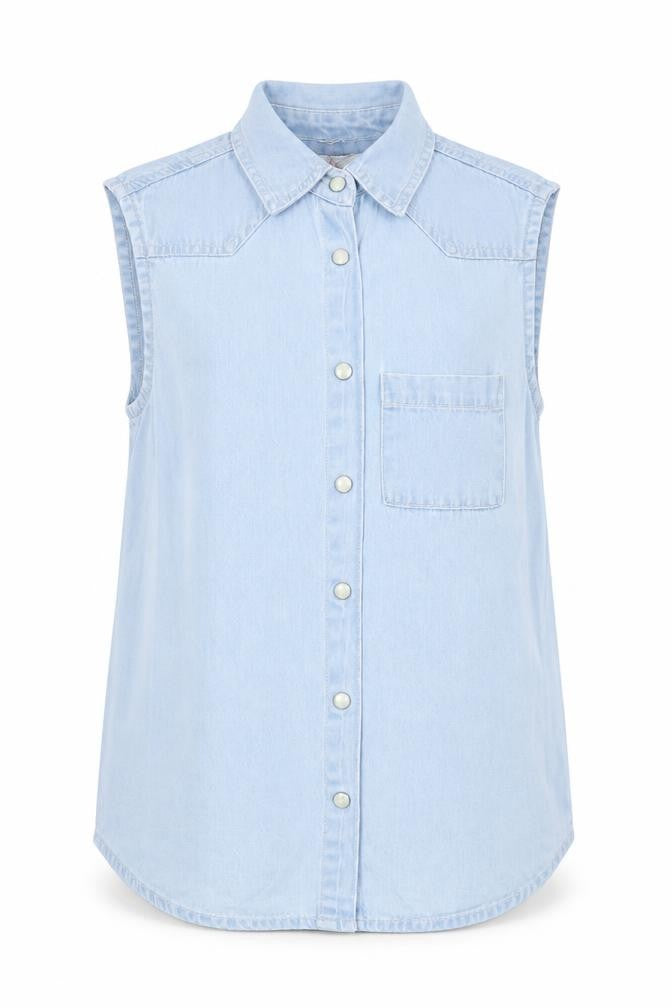 Sophie Girls Blue Cotton Basic Button-Up Size 12-13 Years Collared Snap