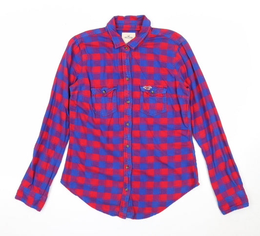 Hollister Mens Multicoloured Geometric Cotton Button-Up Size S Collared Button