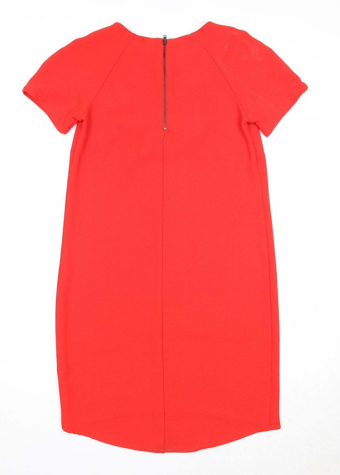 Papaya Womens Red Polyester A-Line Size 8 Round Neck Zip