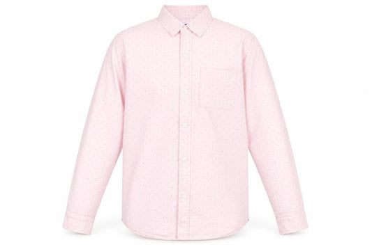 Place Mens Pink Geometric Cotton Button-Up Size 14 Collared Button