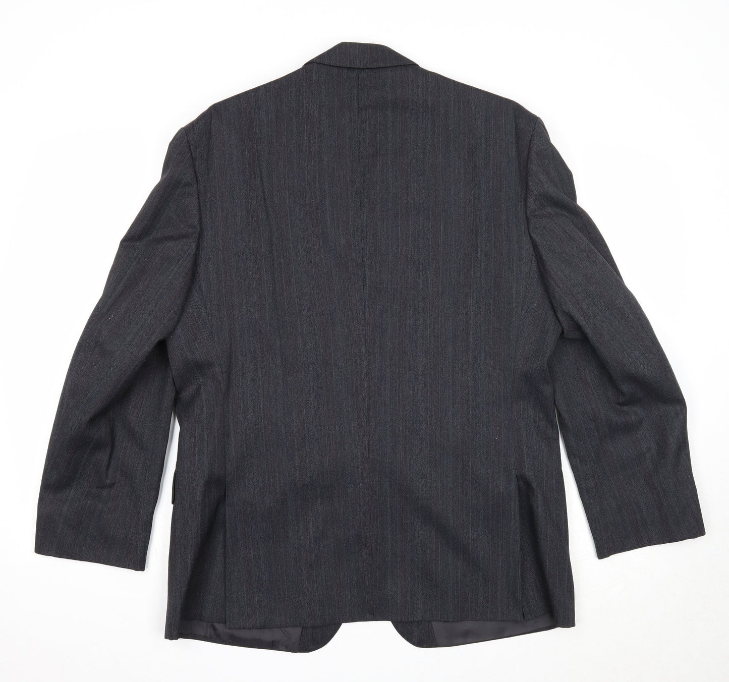 Pin Stripe Mens Black Striped Polyester Jacket Suit Jacket Size 42 Regular