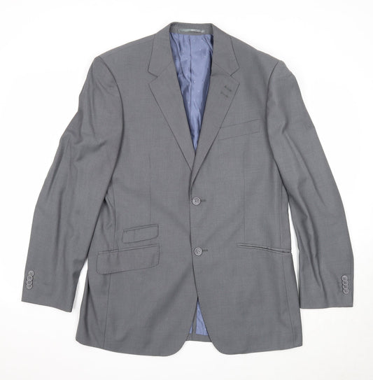 NEXT Mens Grey Polyester Jacket Suit Jacket Size 40 Regular