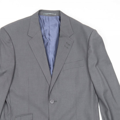 Next Mens Grey Polyester Jacket Suit Jacket Size 40 Regular