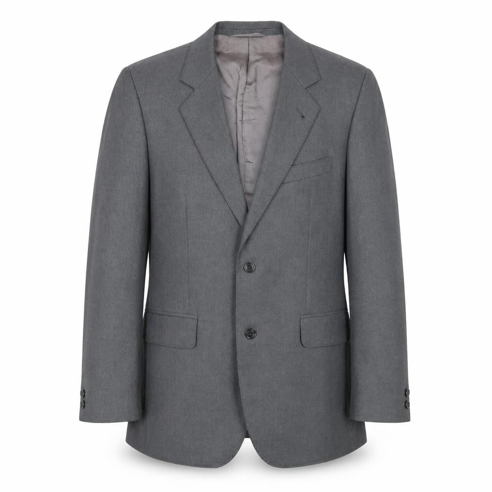 Preworn Mens Grey Polyester Jacket Suit Jacket Size 38 Regular