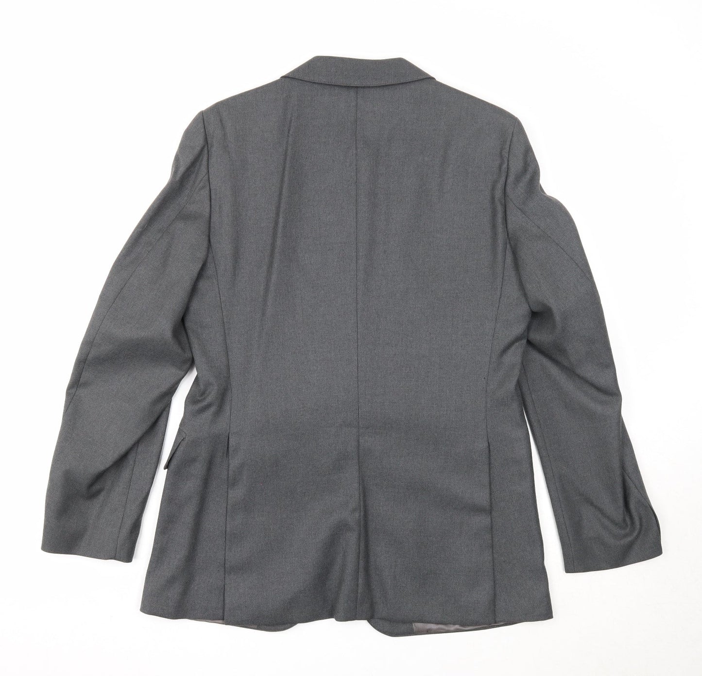 Preworn Mens Grey Polyester Jacket Suit Jacket Size 38 Regular