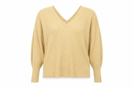 ASOS Womens Beige V-Neck Acrylic Pullover Jumper Size 10