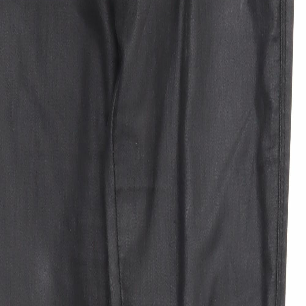 H&M Womens Black Cotton Trousers Size 28 in Regular Zip - Coated
