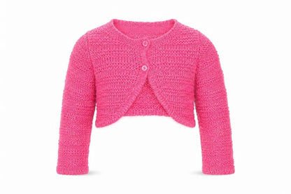 French Connection Girls Pink Round Neck Acrylic Cardigan Jumper Size 2 Years Button - Cropped