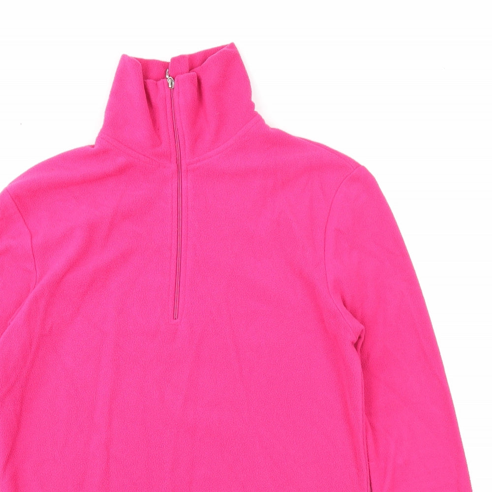 Manbi Womens Pink Polyester Pullover Sweatshirt Size 8 Zip