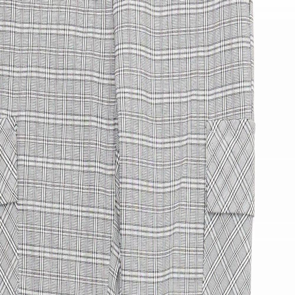 Cherry Koko Womens Grey Plaid Cotton Carrot Leggings Size S Regular - Cargo Pockets