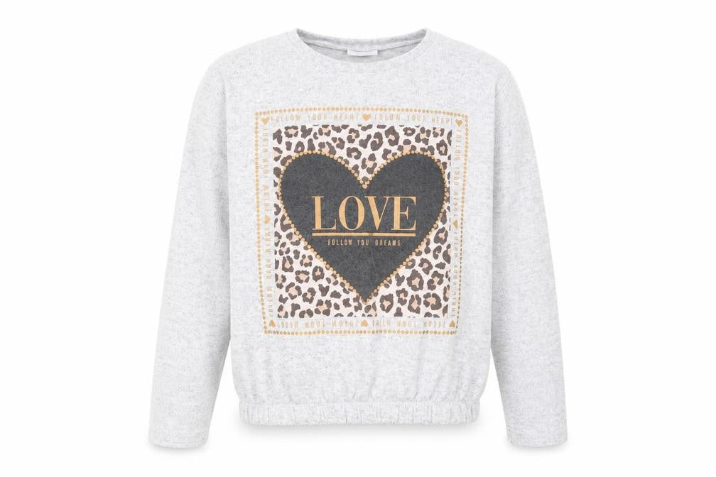 I love girls wear Girls Grey Polyester Pullover Sweatshirt Size 11 Years Pullover - Love