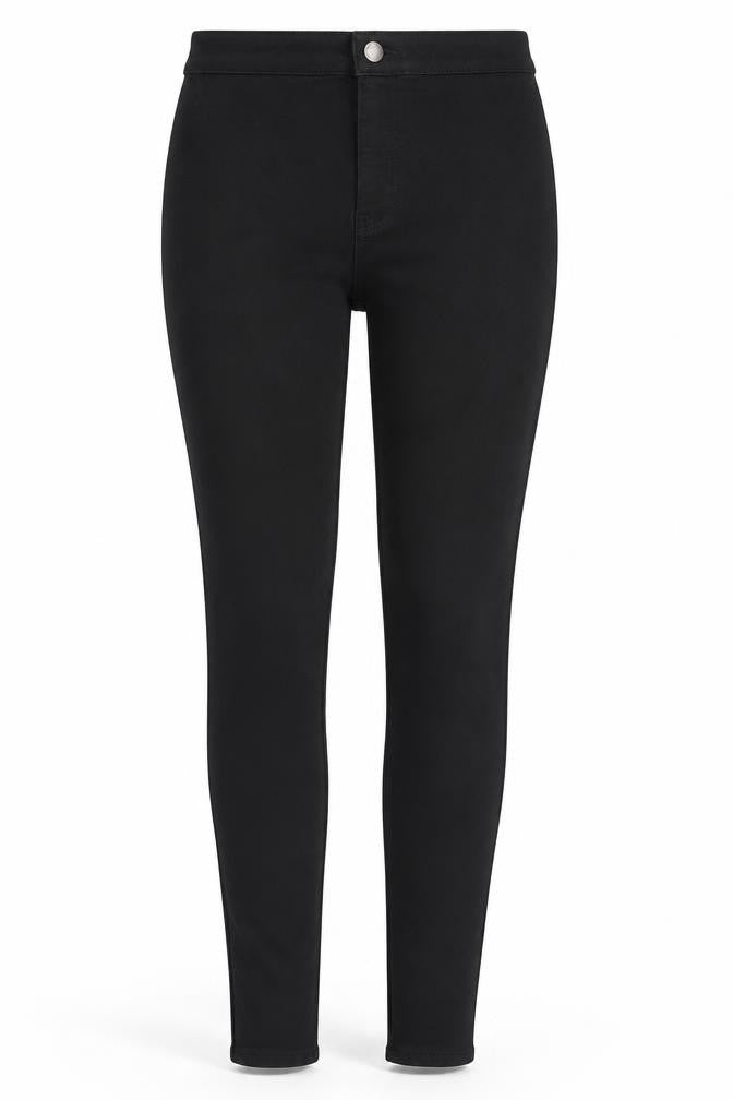 Topshop Womens Black Cotton Jegging Jeans Size 26 in Slim Zip