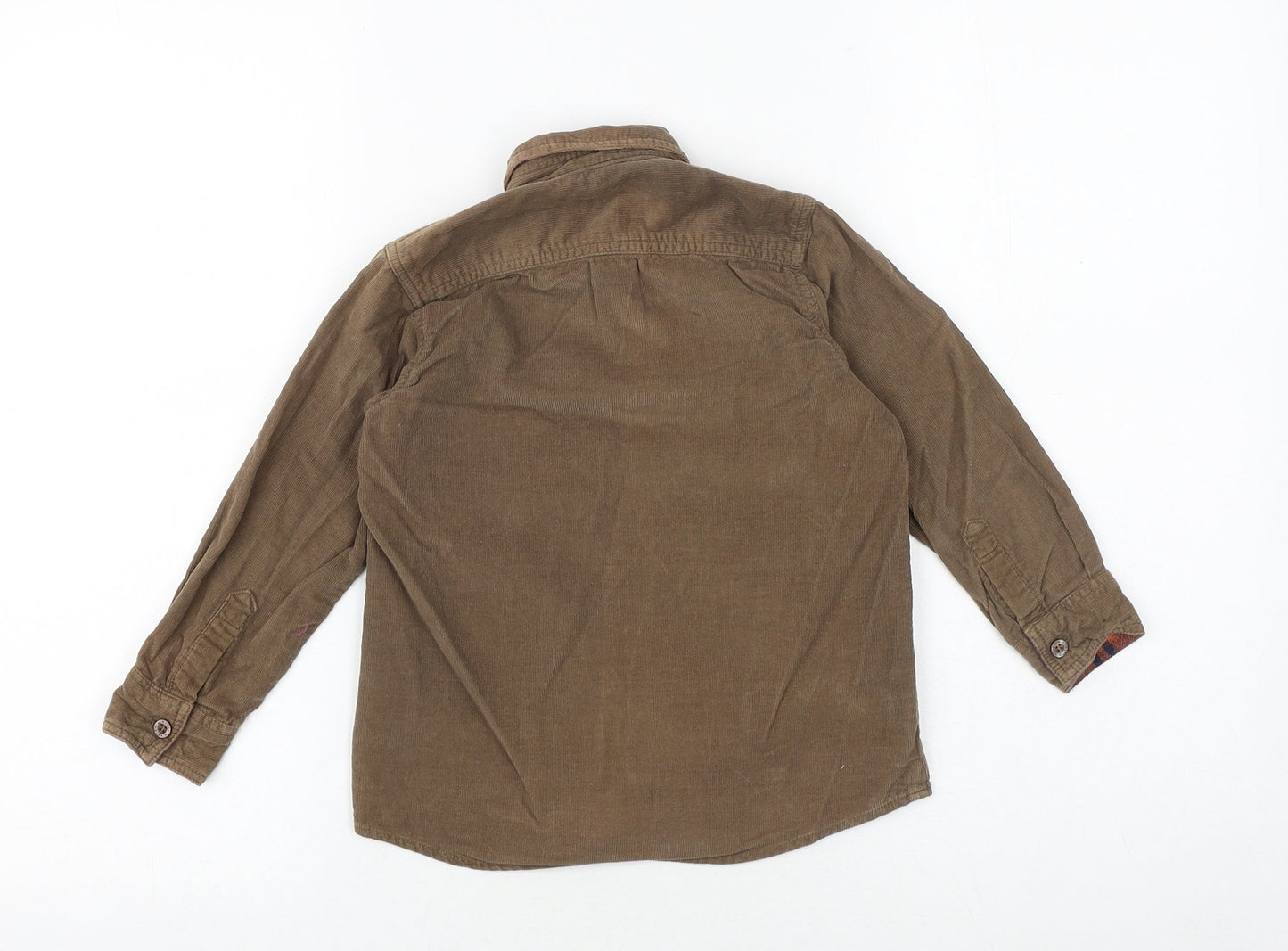Minnie Minors Boys Brown 100% Cotton Basic Button-Up Size 3-4 Years Collared Button
