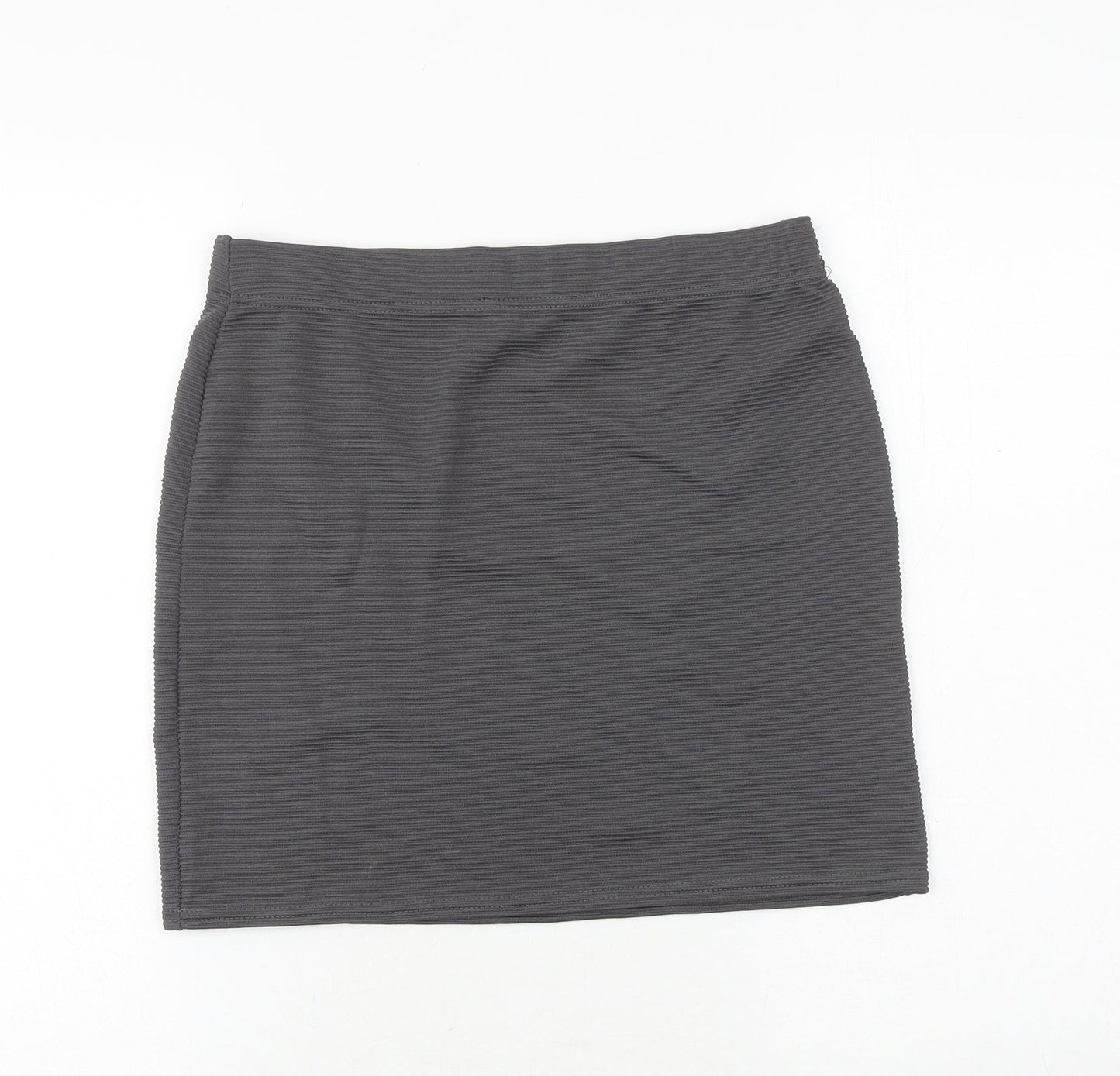 Select Womens Grey Striped Polyester Bandage Skirt Size 12