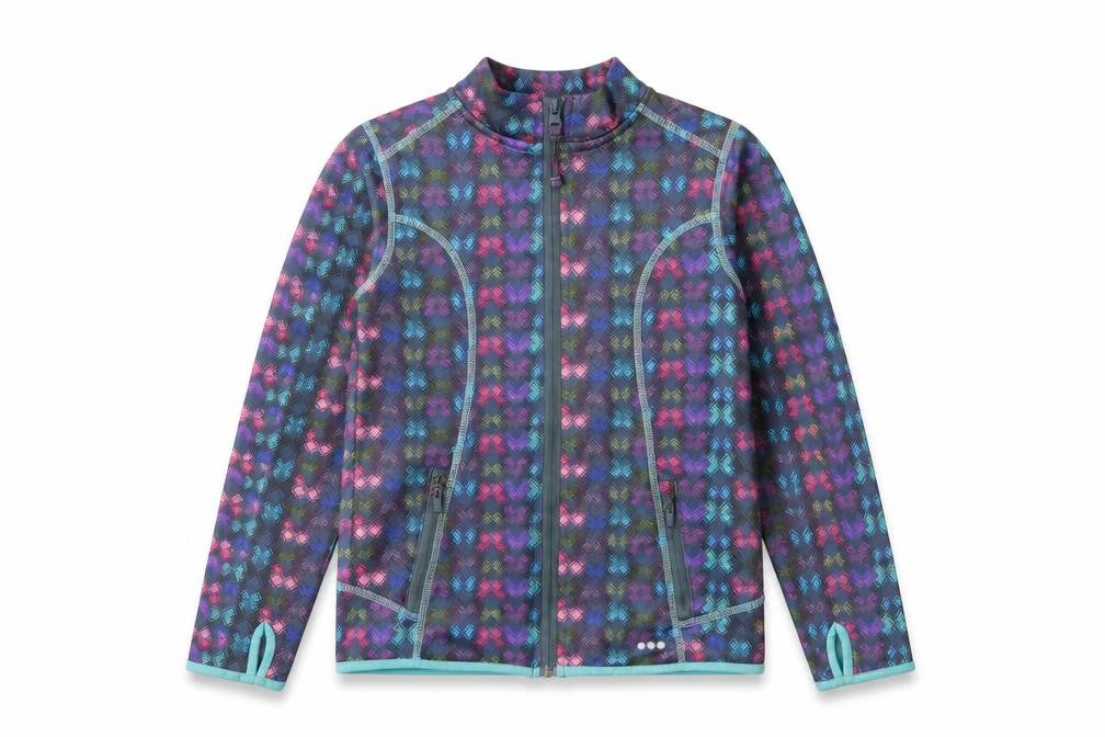 John Lewis Girls Multicoloured Geometric Jacket Size 10 Years Zip