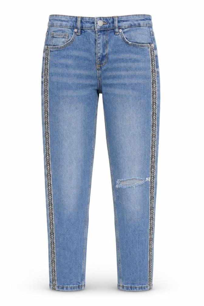sinsay Womens Blue Cotton Straight Jeans Size 8 Regular Zip