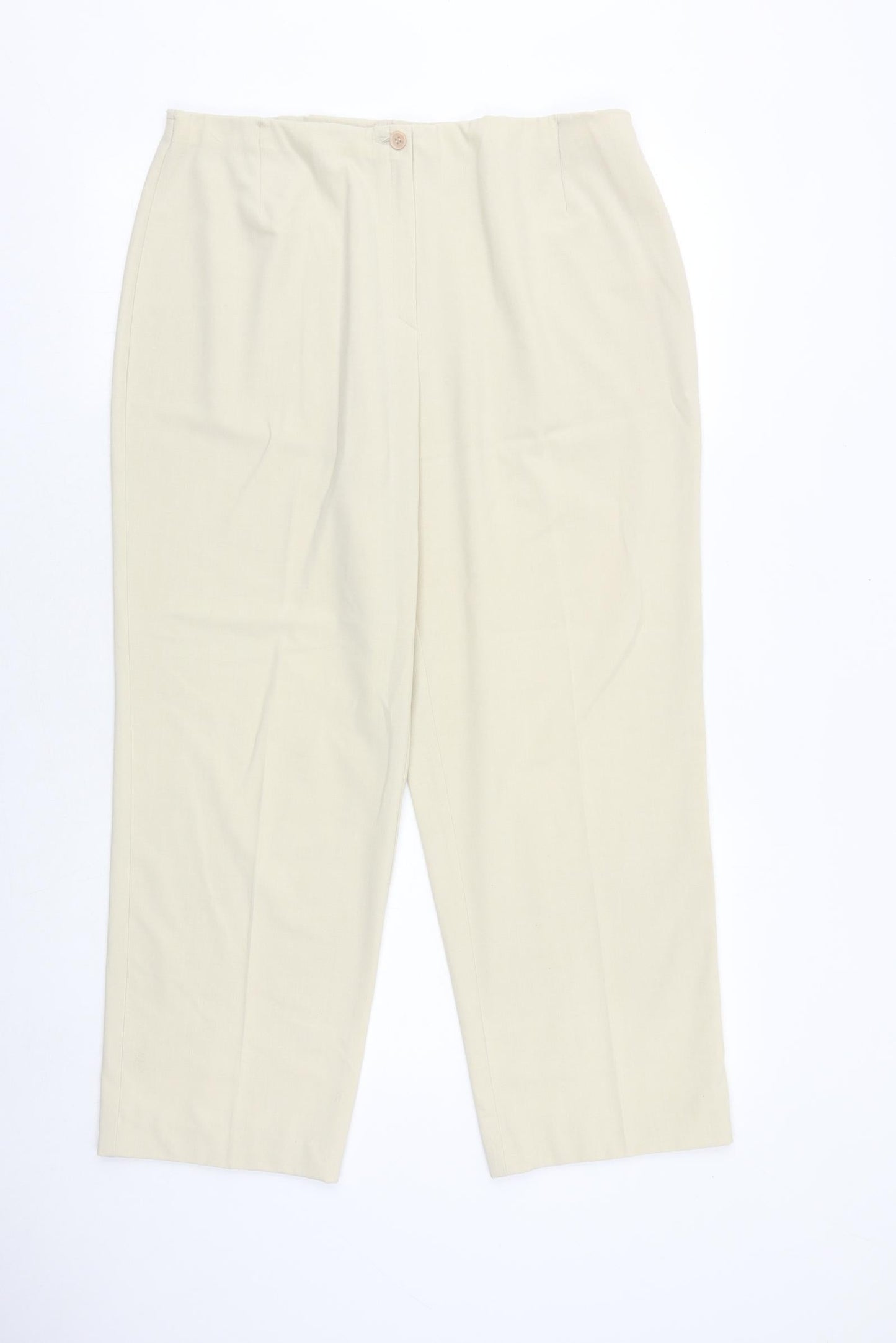 slimma Womens Beige Viscose Trousers Size 34 in Regular