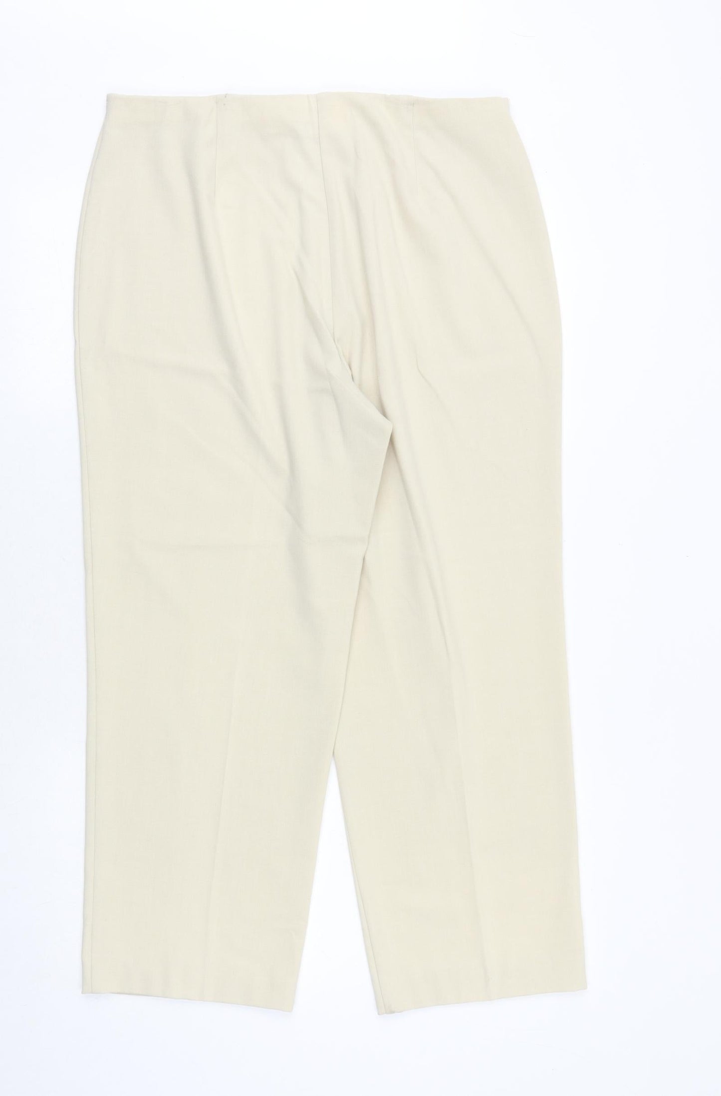 slimma Womens Beige Viscose Trousers Size 34 in Regular