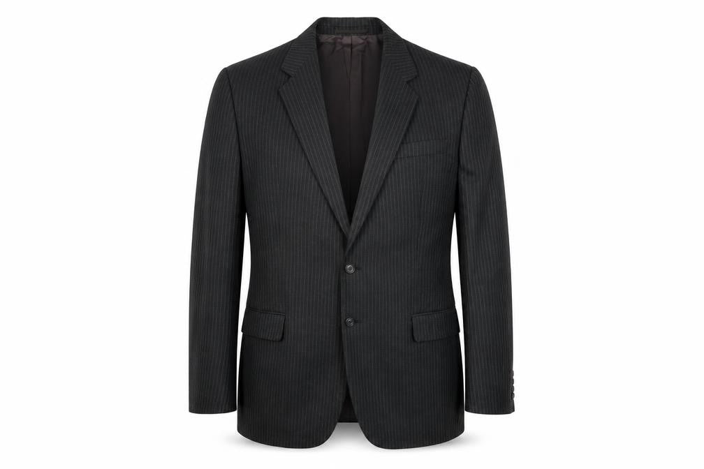 Marks & Spencer Mens Grey Striped Polyester Jacket Suit Jacket Size 46 Regular