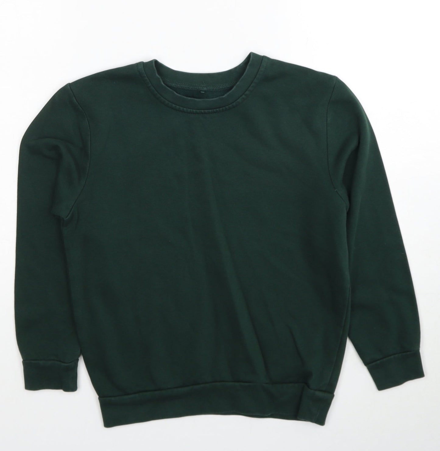 Preworn Boys Green Cotton Pullover Sweatshirt Size 8-9 Years Pullover