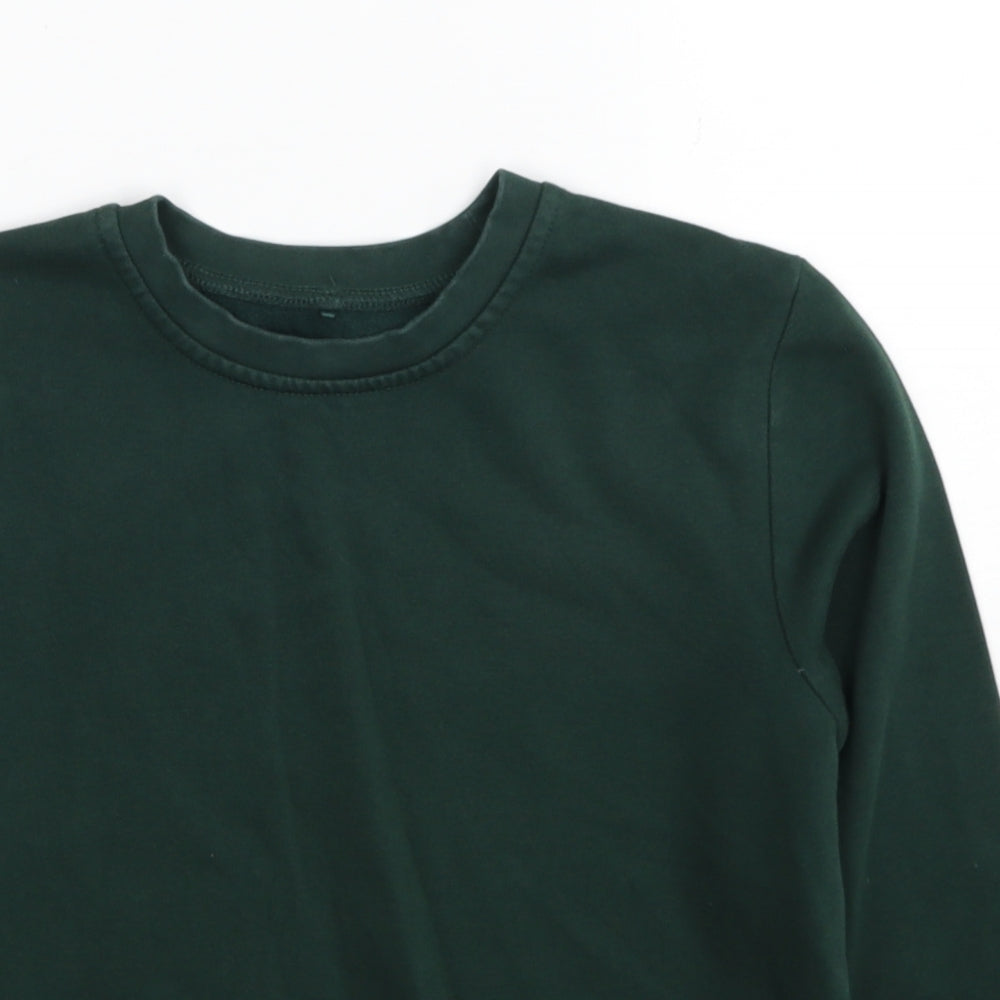 Preworn Boys Green Cotton Pullover Sweatshirt Size 8-9 Years Pullover
