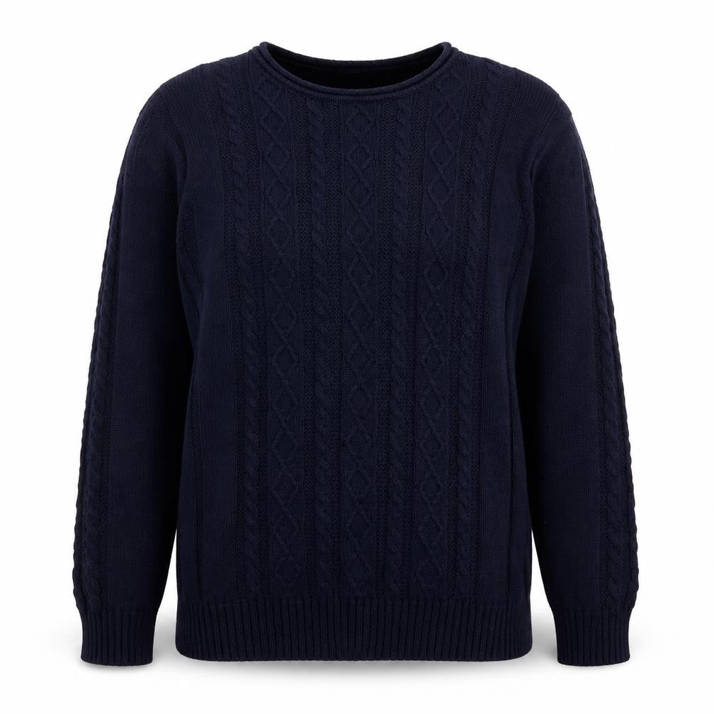 Jumper Womens Blue Round Neck Cotton Pullover Jumper Size S