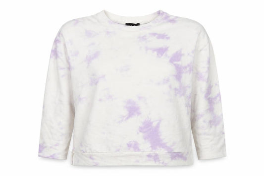 New Look Womens White Viscose Pullover Sweatshirt Size M - Tie Dye