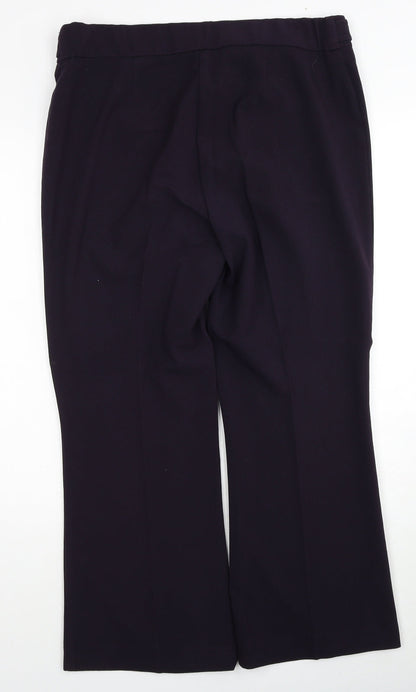 Savoir Womens Purple Polyester Trousers Size 36 in Regular Zip