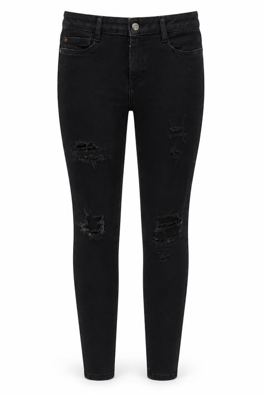 Denim & Co. Womens Black Cotton Skinny Jeans Size 12 Regular Zip