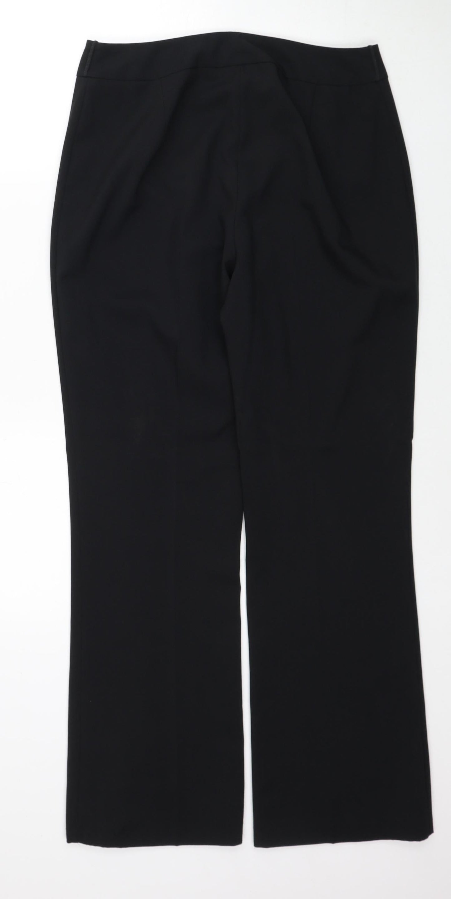 BHS Womens Black Polyester Trousers Size 10 Regular Zip