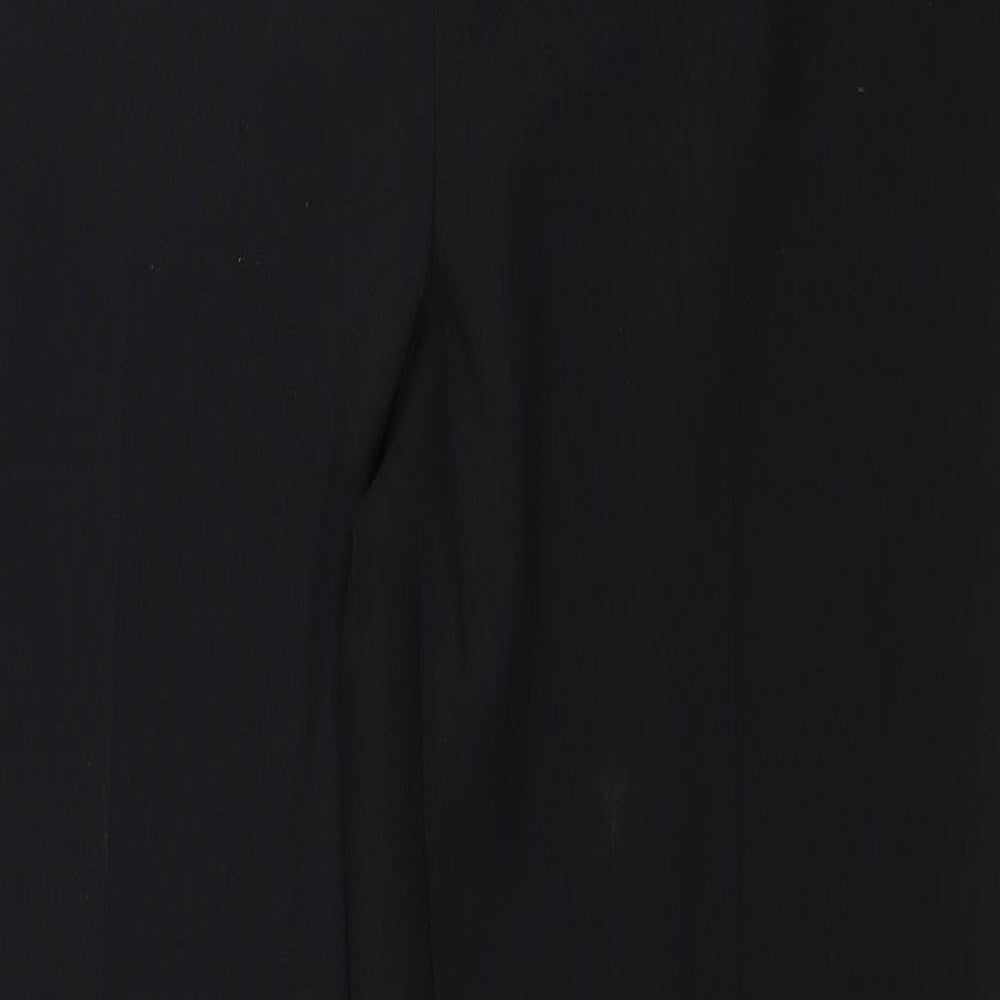 BHS Womens Black Polyester Trousers Size 10 Regular Zip