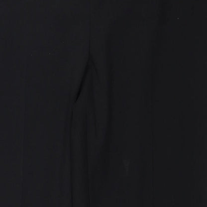 BHS Womens Black Polyester Trousers Size 10 Regular Zip