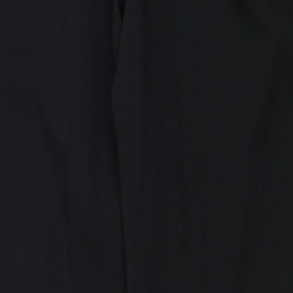 BHS Womens Black Polyester Trousers Size 10 Regular Zip