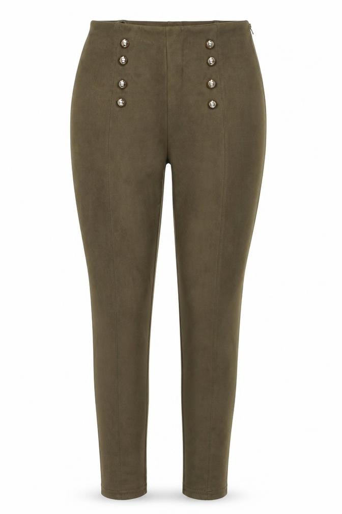 Preworn Womens Brown Polyester Trousers Size M Regular Zip